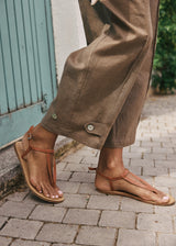 Pantalón Bacall Lino Verde