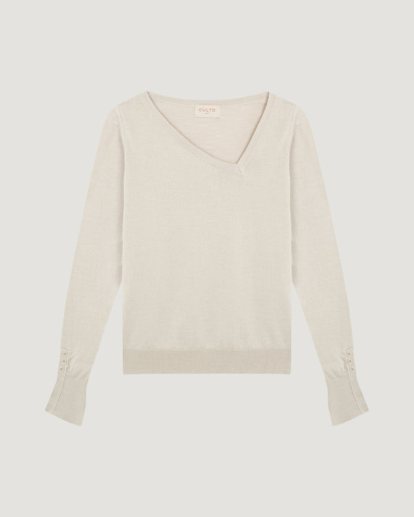 Jersey Punto Fino Sofia crema