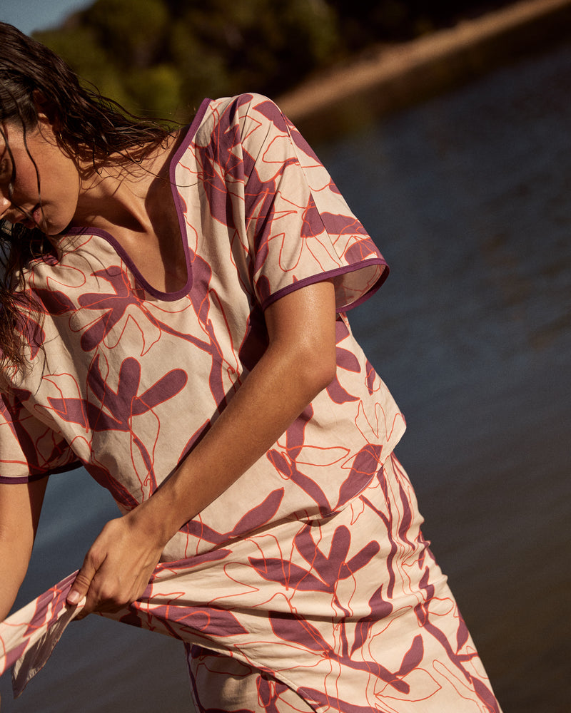 Blusa Emilia Flor Malva