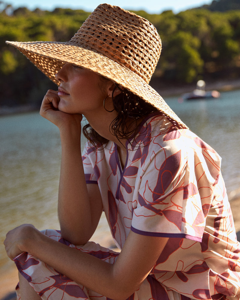 Blusa Emilia Flor Malva