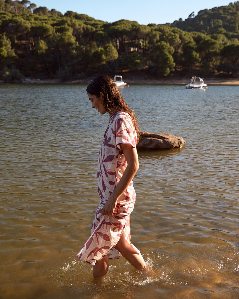 Kaftan Águeda Flor Malva