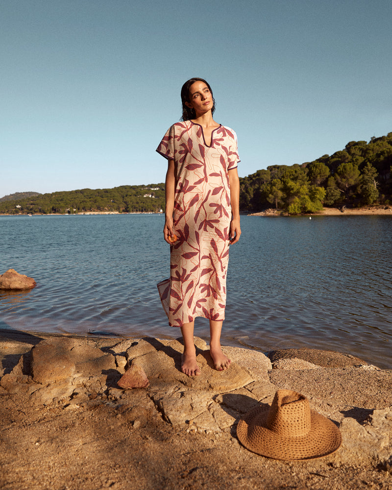 Kaftan Águeda Flor Malva