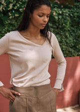 Jersey Punto Fino Sofia crema